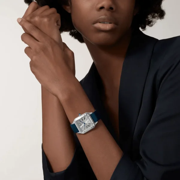CARTIER SANTOS-DUMONT Large Model Blue Strap WSSA0022 - United Luxury
