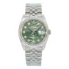 Rolex Datejust 36mm Green Palm Diamond Dial Steel Fluted Bezel - 126234 - United Luxury