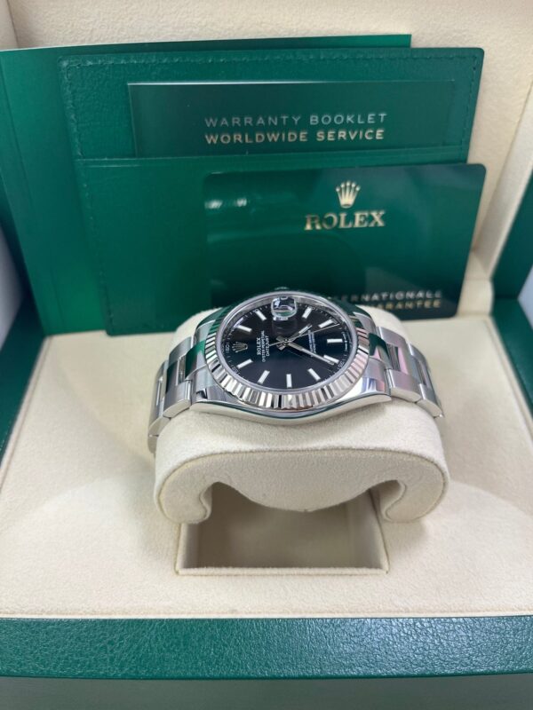 Rolex Datejust 41 Stainless Steel & White Gold - Black Index Dial - Fluted Bezel (126334) - United Luxury