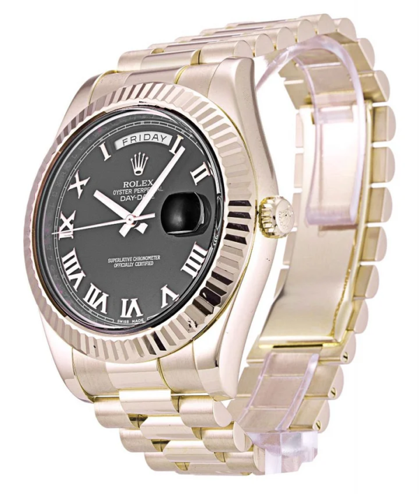 Replica Rolex Day-Date II 41mm Black Dial 218235 - United Luxury