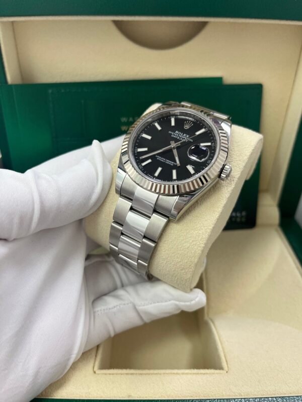 Rolex Datejust 41 Stainless Steel & White Gold - Black Index Dial - Fluted Bezel (126334) - United Luxury
