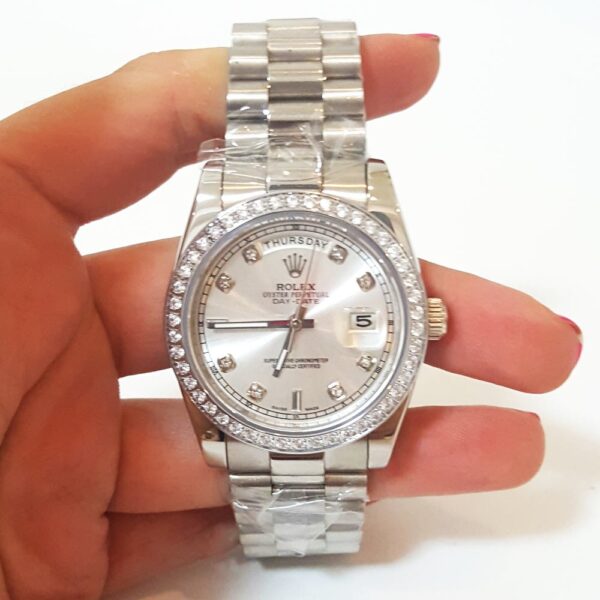 Replica Rolex Day-Date 36mm Silver Dial 118346 - United Luxury
