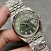 Rolex Datejust 36mm Green Palm Diamond Dial Steel Fluted Bezel - 126234 - United Luxury