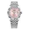 Rolex Datejust 36mm White Gold & Steel Pink Roman Dial Fluted Bezel 126234 - United Luxury