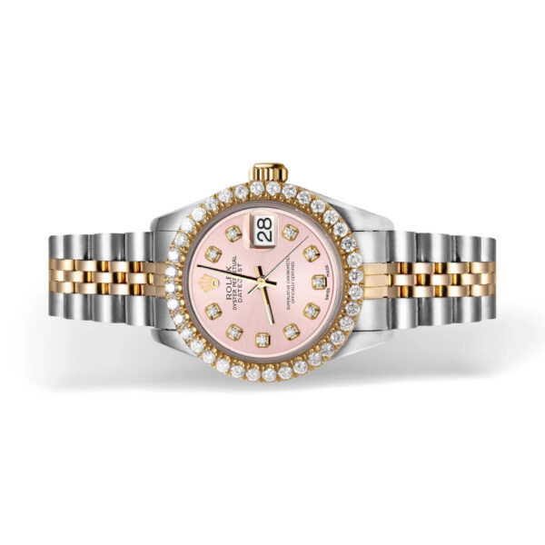 Rolex Datejust Diamond Bezel Watch 26mm Pink Dial - United Luxury