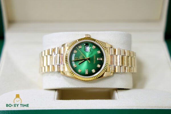 Rolex Day-Date 118238 Yellow Gold Green Dial Replica - United Luxury