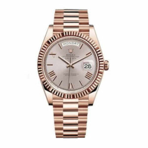 Rolex Day-Date 228235 AR Rose Gold Wrapped Rhodium Dial Replica - United Luxury