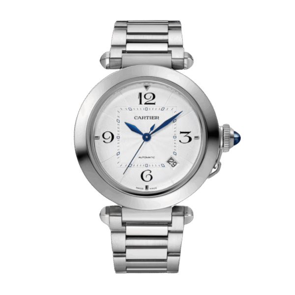 Pasha de Cartier watch 41 mm silvered flinqué dial - United Luxury