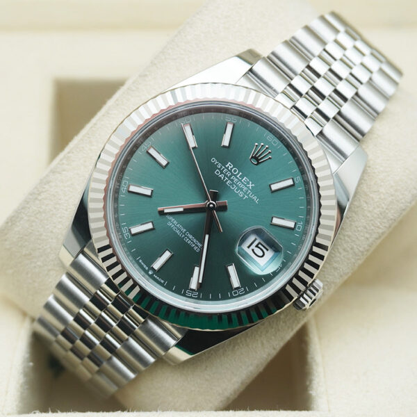Datejust 41mm Mint Green Dial Fluted Bezel 126334 - United Luxury