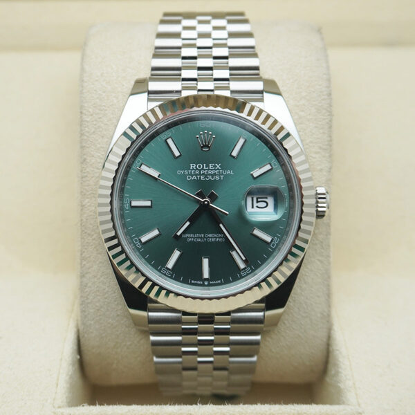 Datejust 41mm Mint Green Dial Fluted Bezel 126334 - United Luxury