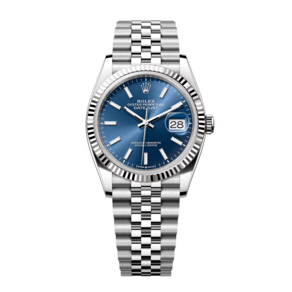 Rolex Datejust Series m126234-0017, new Datejust with blue dial, bar indexes, five-piece link bracelet, 36mm blue dial - United Luxury