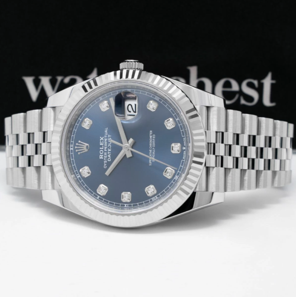Rolex Datejust 41 Bright Blue Diamond Dial, Steel & White Gold, 126334 - United Luxury