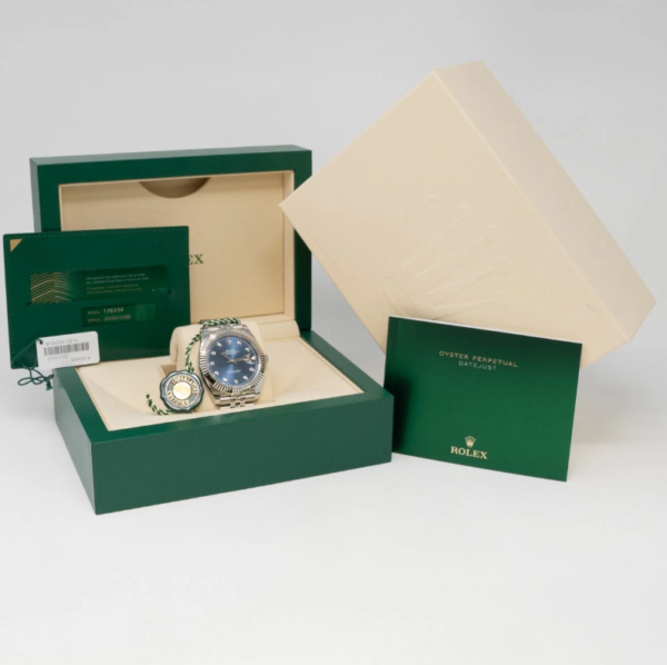 Rolex Datejust 41 Bright Blue Diamond Dial, Steel & White Gold, 126334 - United Luxury