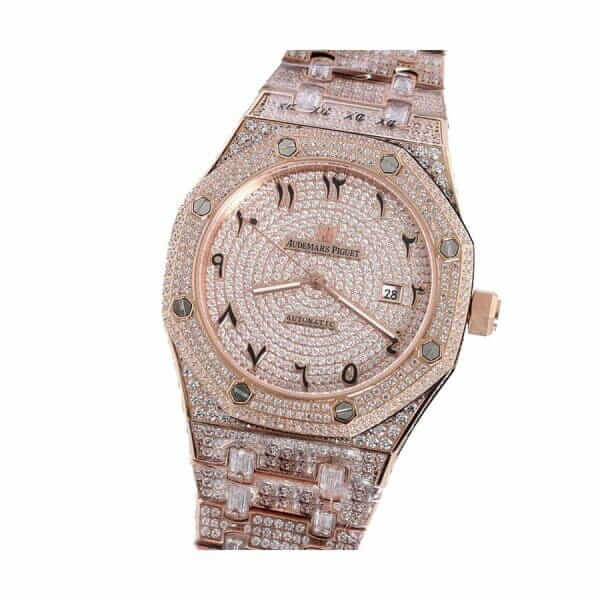 Audemars Piguet Royal Oak Iced Out Rose Gold Replica - United Luxury