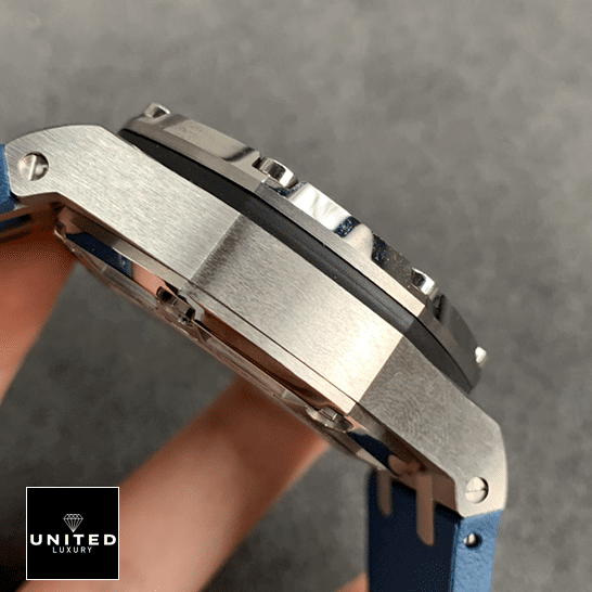 Audemars Piguet Royal Oak Steel Case Replica side view and gray background