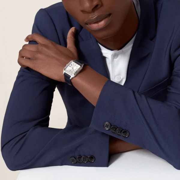 CARTIER SANTOS-DUMONT Large Model Blue Strap WSSA0022 - United Luxury