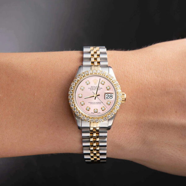 Rolex Datejust Diamond Bezel Watch 26mm Pink Dial - United Luxury