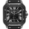 Cartier Santos de Cartier Large Model Black with Crocodile leather strap - United Luxury