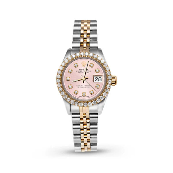 Rolex Datejust Diamond Bezel Watch 26mm Pink Dial - United Luxury