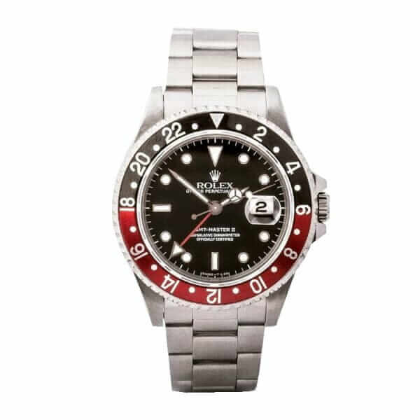 Rolex GMT-Master II Red & Black Bezel Black Dial Coke 16710 Oyster Replica - United Luxury