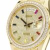Rolex Day-Date Yellow Gold With Pave Diamond Dial Sapphire 128348RBR-0030 Replica - United Luxury