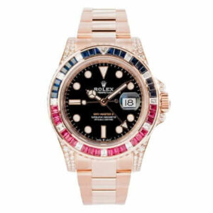 Rolex GMT-Master II 126755SARU Diamond Bezel Black Dial Replica - United Luxury