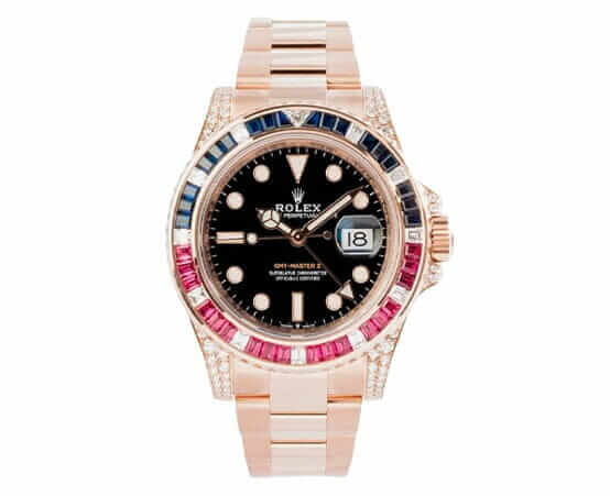 Rolex GMT-Master II 126755SARU Diamond Bezel Black Dial Replica - United Luxury