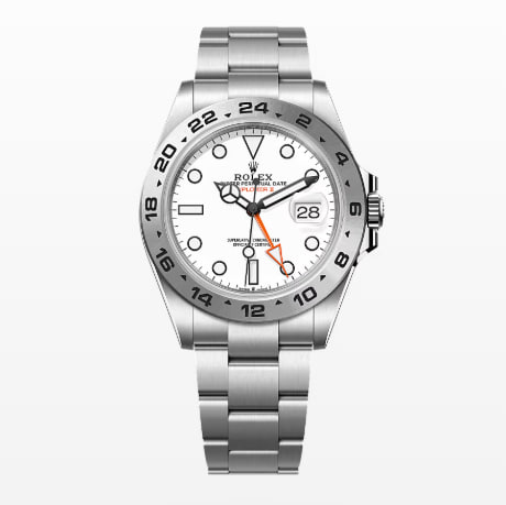 Replica Rolex Explorer II 42mm White Dial Orange rubber band or steel band - United Luxury