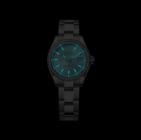 Rolex Lady Datejust 28 White Gold Steel Silver Diamond IX Dial Replica watch - United Luxury