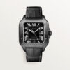 Cartier Santos de Cartier Large Model Black with Crocodile leather strap - United Luxury