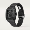 Cartier Santos de Cartier Large Model Black with Crocodile leather strap - United Luxury