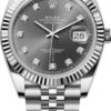 Rolex Datejust 41 White Gold/Steel Slate Diamond Dial Fluted Bezel Jubilee Bracelet 126334 - United Luxury