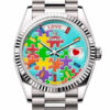 Day-Date Rolex Day-Date 36 President White Gold Jigsaw Emoji Puzzle Dial 128239 - United Luxury