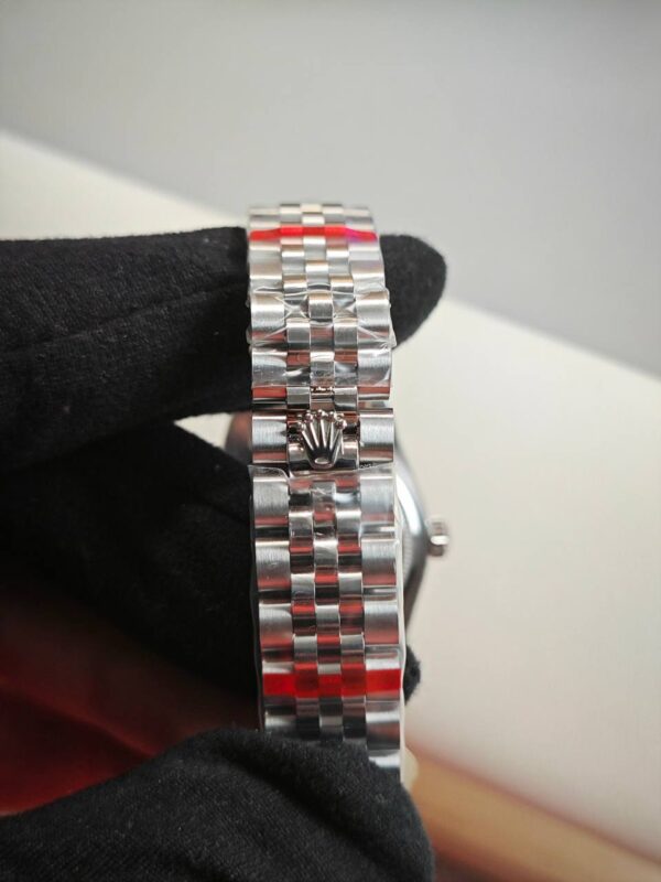 Ladies Datejust 28mm in Steel with Fluted Bezel on Jubilee Bracelet with Pink Stick Dial 279174 - United Luxury