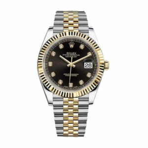 Rolex Datejust 12633BKDJ Steel Gold Automatic Black And Diamond Dial Jubilee Replica - United Luxury