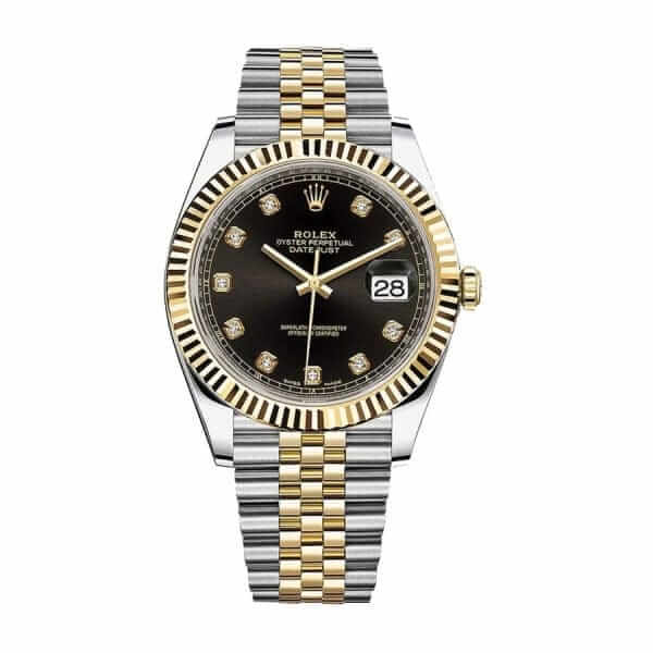Rolex Datejust 12633BKDJ Steel Gold Automatic Black And Diamond Dial Jubilee Replica - United Luxury