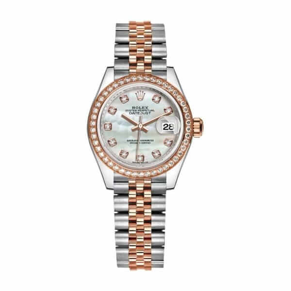 Rolex Datejust 279381RBR Everose Gold Sundust With Diamond Dial Replica - United Luxury
