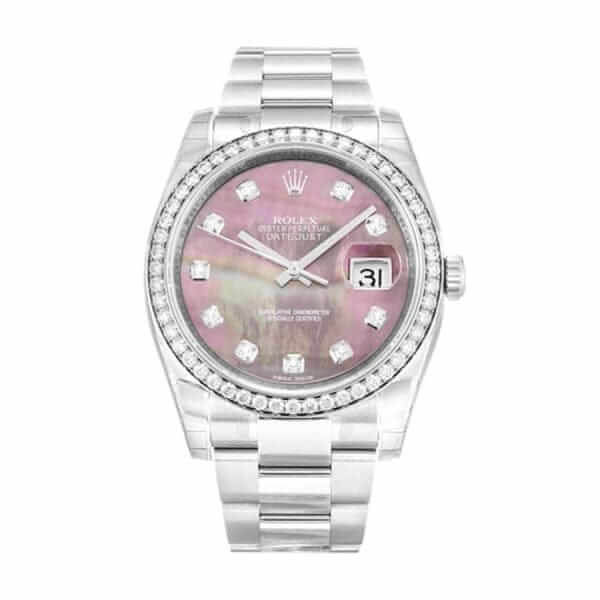 Rolex Datejust Diamond Bezel Pink Dial 116244 Oyster Replica - United Luxury