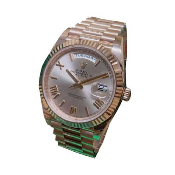 Rolex Day-Date 228235 AR Rose Gold Wrapped Rhodium Dial Replica - United Luxury