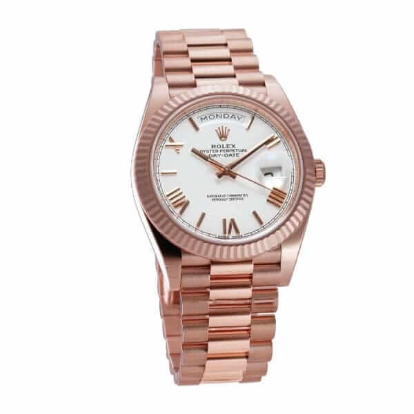 Rolex Day-Date 228235 KW Rose Gold White Dial Replica - United Luxury
