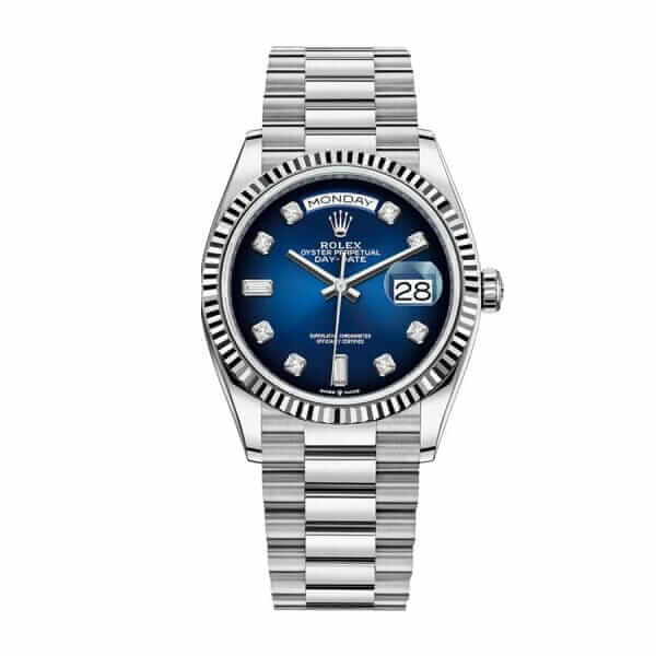 Rolex Day-Date 128239 Blue Dial With Diamond Replica - United Luxury