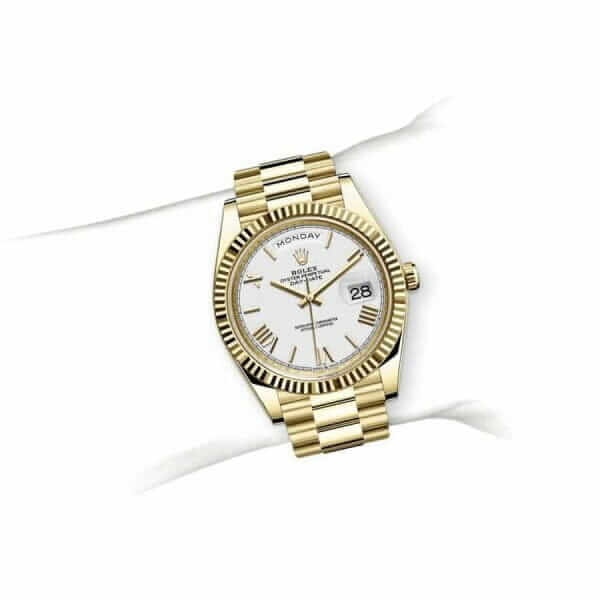 Rolex Day-Date II Collection Gold Silver White Dial 218238 Replica - United Luxury