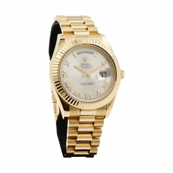 Rolex Day-Date II Collection Gold Silver White Dial 218238 Replica - United Luxury