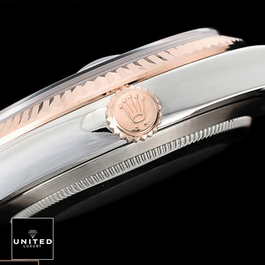 Rolex Datejust 36 126231-0033 Replica Stainless Steel Case and Rose Gold Crown Pusher