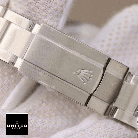 Rolex Datejust Perpetual 114300 Replica Stainless Steel Osyter Bracelet Fold Clasp on the Rolex Logo