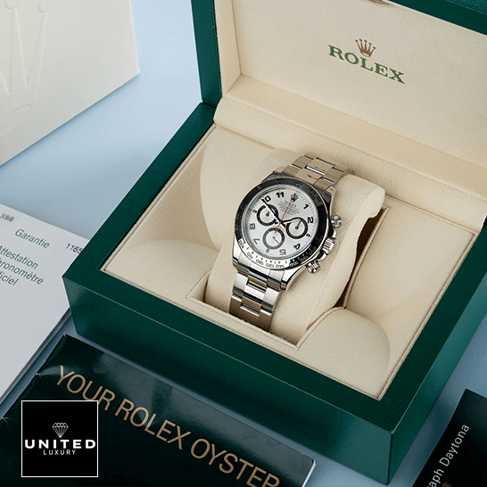 Rolex Daytona 116509 White Gold Silver Dial Replica ?n the Rolex Box