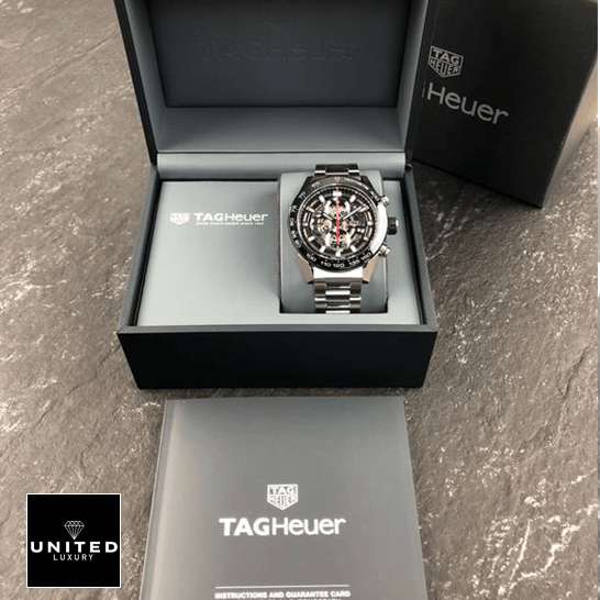 Tag Heuer Carrera Calibre Black Bezel Steel Bracelet Replica in the box
