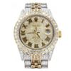 ROLEX DATEJUST 41MM YELLOW 18KT GOLD TWO-TONE VVS-1 ROMAN DIAL BUSTDOWN - United Luxury