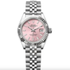 Ladies Datejust 28mm in Steel with Fluted Bezel on Jubilee Bracelet with Pink Stick Dial 279174 - United Luxury