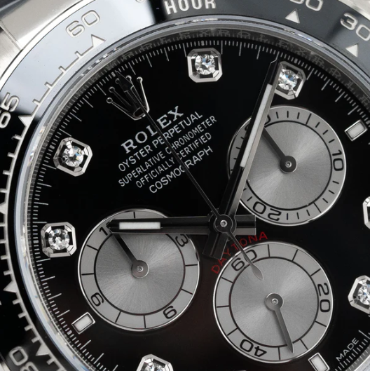 Daytona Cosmograph White Gold Black Diamond Dial Oysterflex 2023 - 126519LN - United Luxury